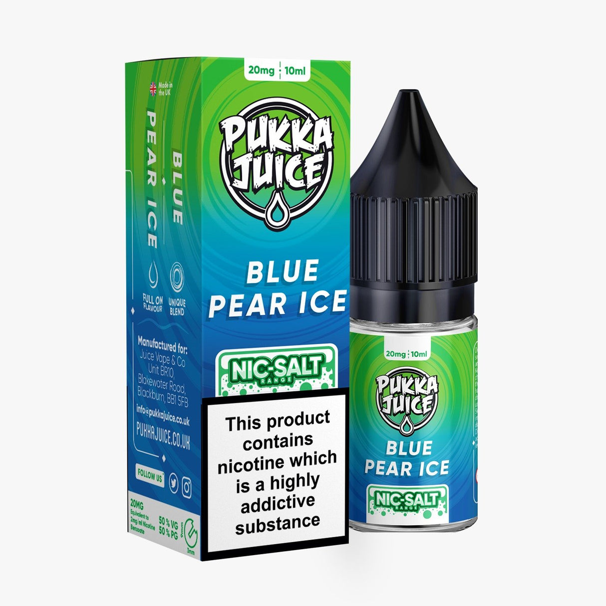 Pukka Juice Salts Blue Pear Ice - My Vape Store UK
