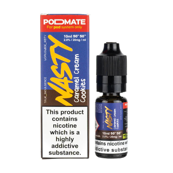 Nasty Juice - Pod Mate - Caramel Cookies - Nic Salt - 10ml - My Vape Store UK