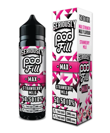 Seriously Pod Fill Max- Strawberry Milk 50ML 0MG 50/50 
