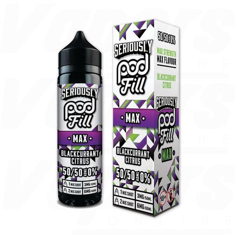 Seriously Pod Fill Max- Blackcurrant Citus 50ML 0MG 50/50 