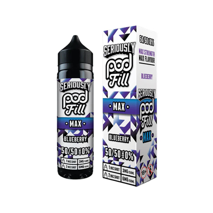 Seriously Pod Fill Max- Blueberry 50ML 0MG 50/50 