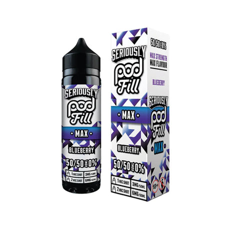 Seriously Pod Fill Max- Blueberry 50ML 0MG 50/50 