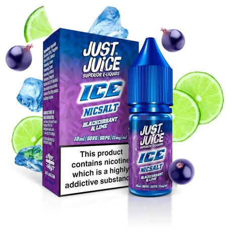 Just Juice - Blackcurrant & Lime Ice - Nic Salt 10ml 