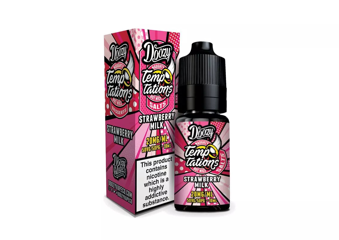 Doozy Temptations - Strawberry Milk - Salts - 10ML - My Vape Store UK